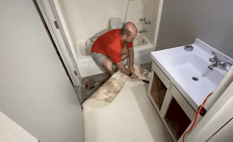Removing old floor
