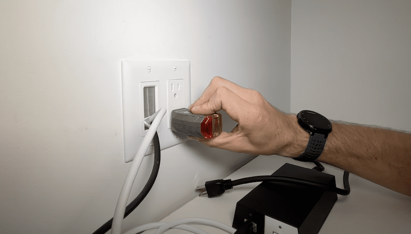Using an outlet tester to confirm it's good to go