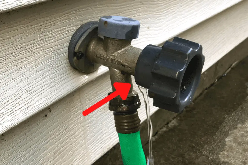 Fixing a water leak behind the handle on an outdoor spigot