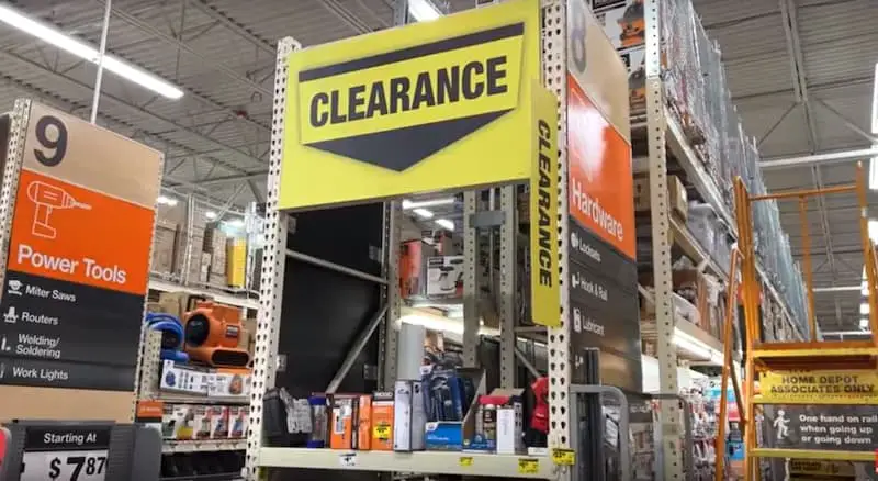 Clearance end-cap in the center of the store