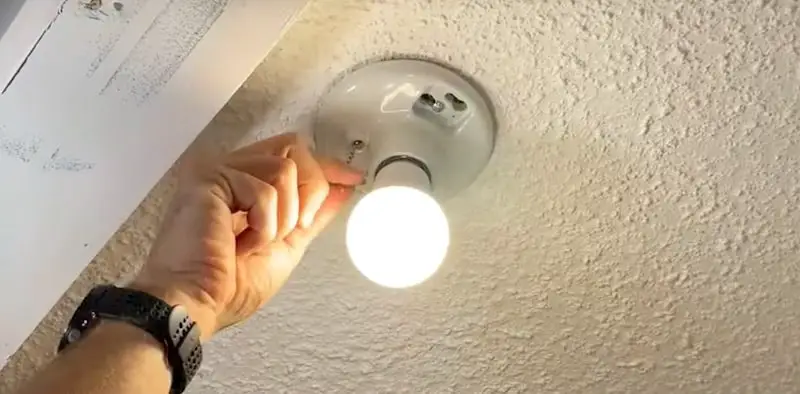 Testing the newly-installed light fixture