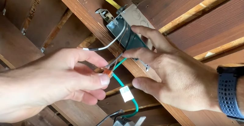 How to Install Utility Lighting with Motion Sensor: connecting the ground wires at the electrical box