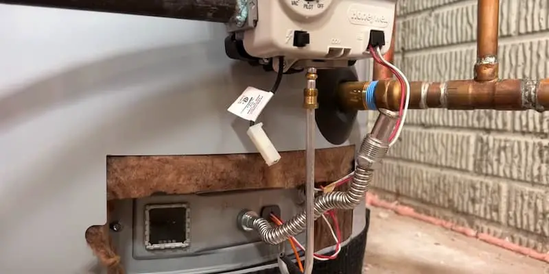 Pilot line and gas line disconnected from gas control valve