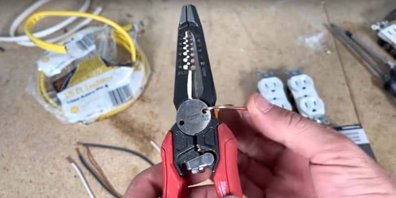 Creating a J-hook using wire strippers (bending the wire back)