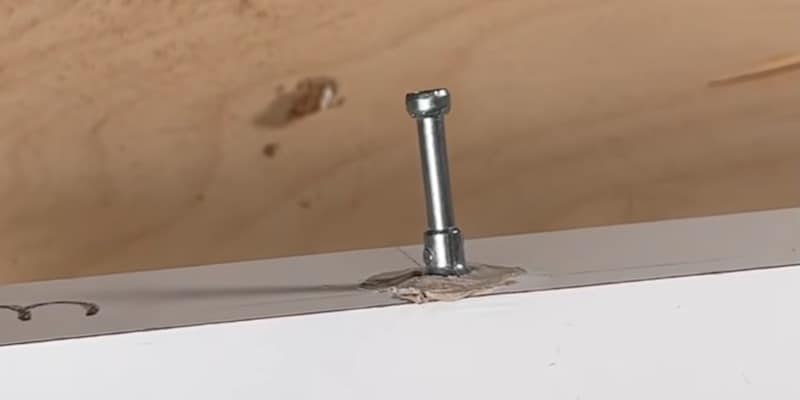 Fix Damaged Ikea Furniture: Cam screw set into the KwikWood