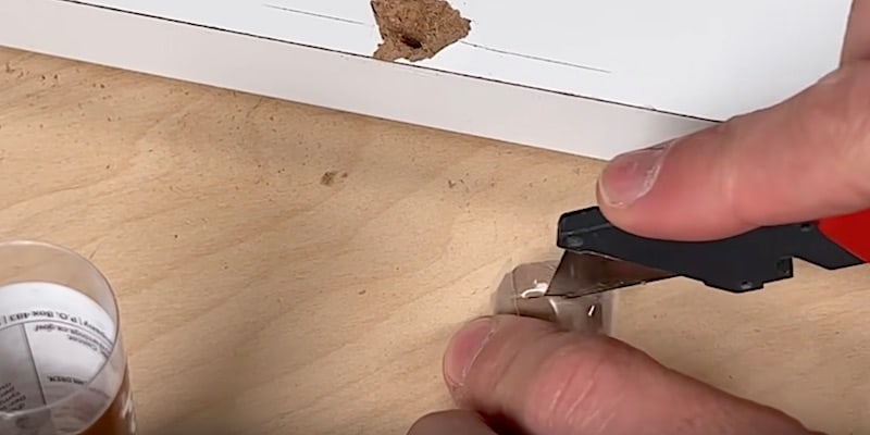 Fix Damaged Ikea Furniture: Slicing off a bit of the KwikWood