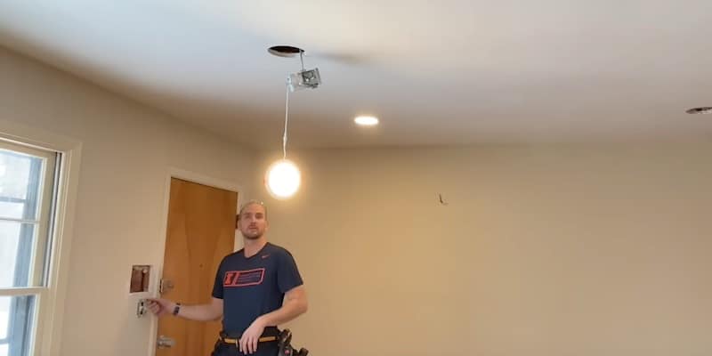 DIY Recessed Lighting: Testing the first two ceiling lights