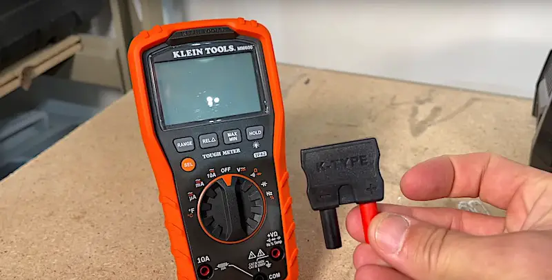 K-Type adapter that comes with the multimeter kit