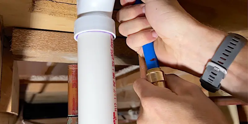 Inserting PEX into SharkBite fitting