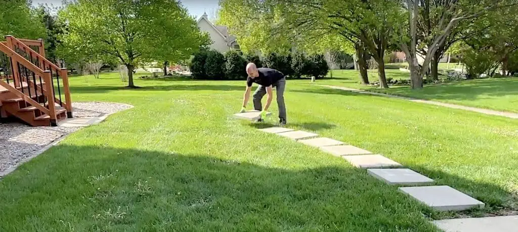 Layout out the pattern of the stepping stone path