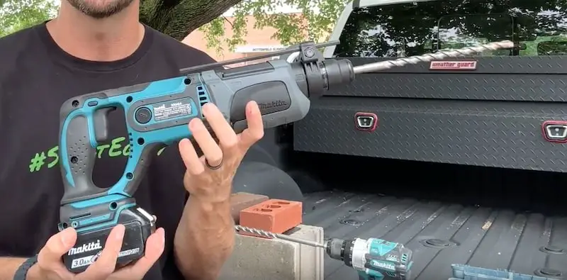 Drilling into Brick and Mortar: A rotary hammer drill gives you more chipping power than a standard cordless drill